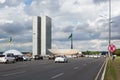 Architectural detail of the Exio Monumental in Brasilia, capital of Brazil